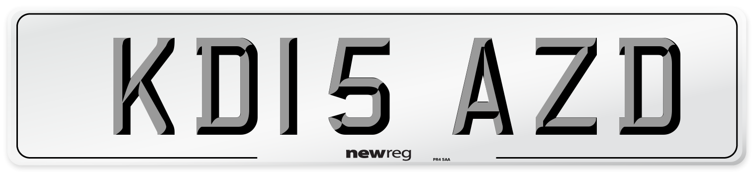 KD15 AZD Number Plate from New Reg